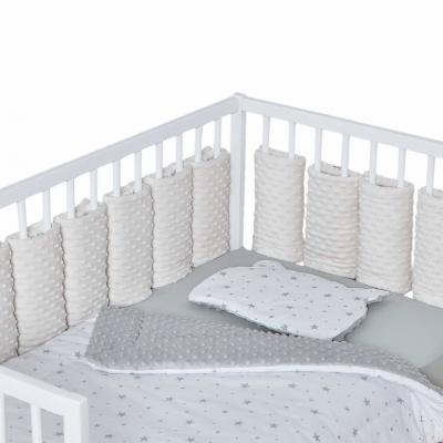SEVIRA KIDS Tour de Lit Modulable 10 Pi&egrave;ces en Minky Extra Doux Ecru