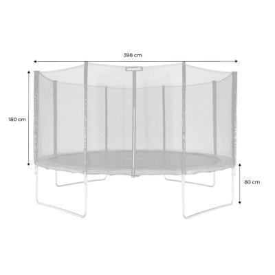 Trampoline 400 Cm Gris Avec Filet De Protection. &Eacute;chelle. B&acirc;che. Filet Pour Chaussures. Kit