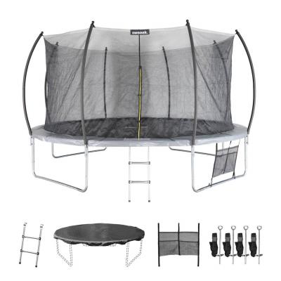 Trampoline Rond &Oslash; 430 Cm Gris Avec Filet De Protection Int&eacute;rieur - Venus Inner Xxl - &Eacute;chelle
