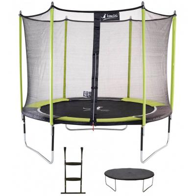 Trampoline de jardin 305 cm + filet de s&eacute;curit&eacute; + &eacute;chelle + b&acirc;che de protection