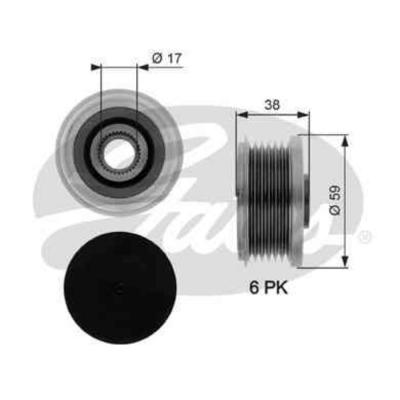 Poulie roue libre alternateur DriveAlign&reg; OAP7077 Gates