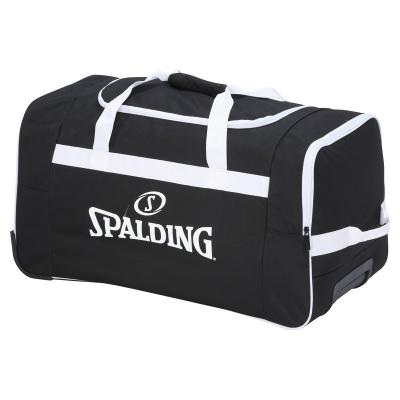 SPALDING Sac de sport &agrave; roulettes souple - 80 L - 2 roues - Noir