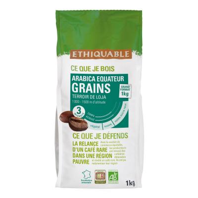 Caf&eacute; En Grains Pur Arabica Equateur Bio Ethiquable - Le Sachet De 1 Kg