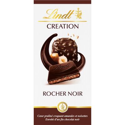 Chocolat Noir Pralin&eacute; Rocher Creation Lindt - La Tablette De 150 G