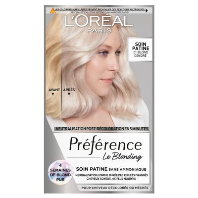 Coloration Cheveux Permanent Blond Cendr&eacute; 01 Preference - La Boite