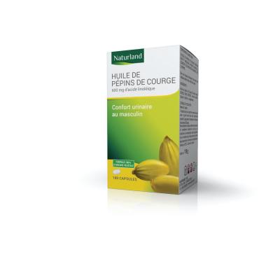 Naturland Huile de P&eacute;pins de Courge 180 Capsules - Pot 180 capsules