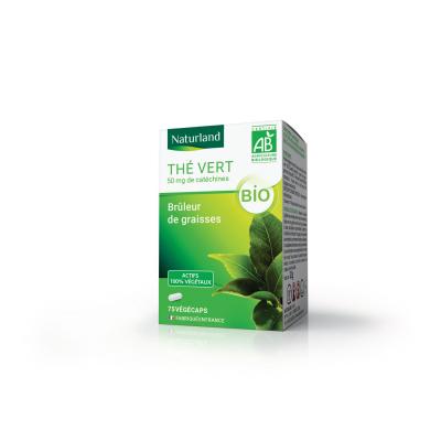 Naturland Th&eacute; Vert Bio 75 Capsules V&eacute;g&eacute;tales - Bo&icirc;te 75 v&eacute;g&eacute;caps