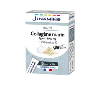 Collag&egrave;ne Marin Type I 3000mg + Vitamine C 20 Sitcks Beaut&eacute; Juvamine