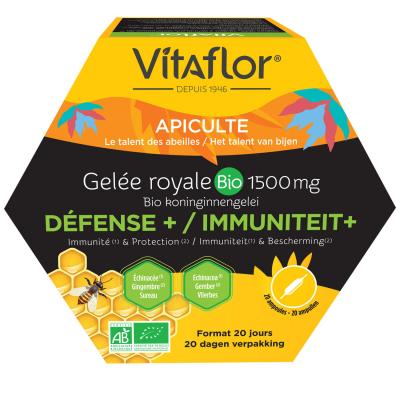 Vitaflor Gel&eacute;e Royale Bio 1500 mg D&eacute;fense+ 20 Ampoules