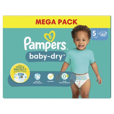 PAMPERS Baby-Dry Taille 5 - 82 Couches - 11/16 kg