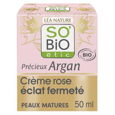 Creme-rose eclat fermete jour, precieux argan peaux matures