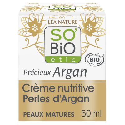 Cr&egrave;me Nutritive Peaux Matures Jour Pr&eacute;cieux Argan Bio So'bio Etic - Le Pot De 50 Ml