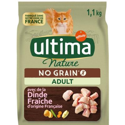 Ultima Croquettes Nature No Grain pour Chat Adult Dinde, 1,1Kg