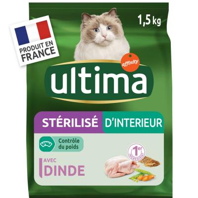 Croquettes &agrave; la dinde & orge pour chat st&eacute;rilis&eacute; d'int&eacute;rieur