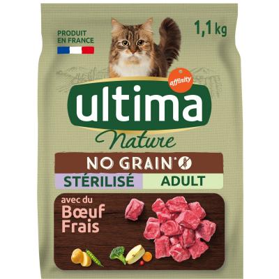 ULTIMA Croquettes au boeuf pour chats st&eacute;rilis&eacute;s adulte - 1.1 kg