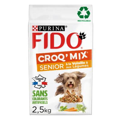 Croquettes Pour Chien Senior &Agrave; La Volaille & Aux L&eacute;gumes Fido - Le Sac De 2,5kg
