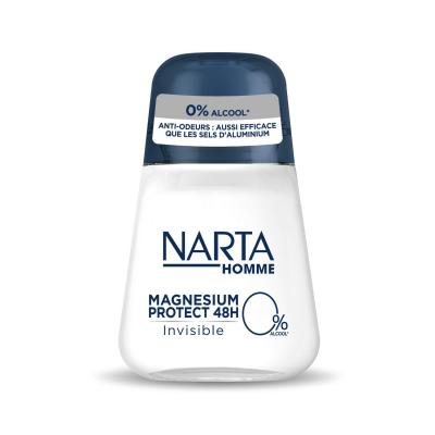 D&eacute;odorant Homme Invisible Magnesium Protect 48h Narta Homme - Le Roll-on De 50ml