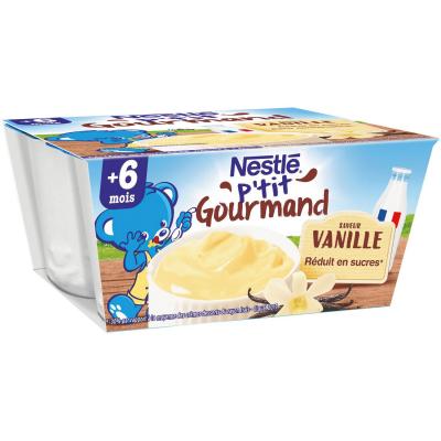NESTL&Eacute; P'tit Gourmand saveur Vanille - 4x100 g - D&egrave;s 6 mois