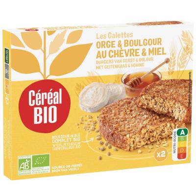 Galettes orge & boulghour au ch&egrave;vre & miel, sans viande, bio