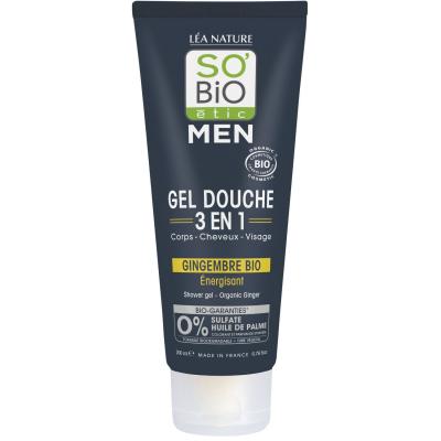 SO'BiO &eacute;tic - Gel Douche Homme 3 en 1 - Gingembre Bio 200ml -