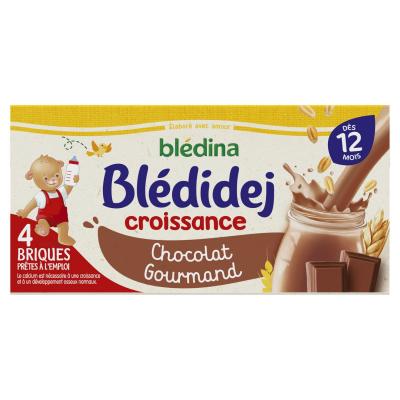 Bl&eacute;dina Chocolat Gourmand, d&egrave;s 12 mois - Les 4 briques de 250ml