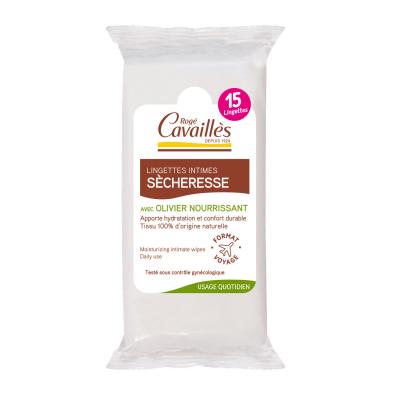 Rog&eacute; cavailles lingettes intime hydratantes paquet de 15