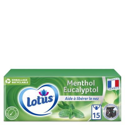 Mouchoirs Menthol Eucalyptus Lotus - Les 15 &Eacute;tuis De 9 Mouchoirs