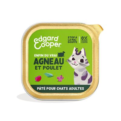 P&acirc;t&eacute;e pour chat adulte agneau et poulet 85g Edgard Cooper