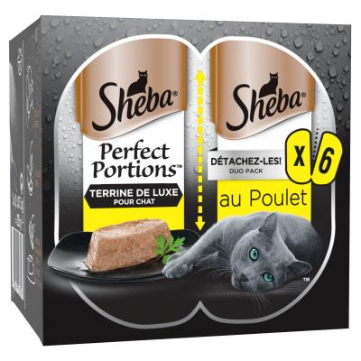 Sheba Perfect Portions Luxe P&acirc;t&eacute;e au poulet pour chat 6 x 37,5g Par 4 unit&eacute;s