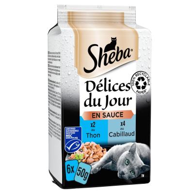 P&acirc;t&eacute;e Pour Chat Aux Poissons Sheba - Les 6 Sachets De 50 G