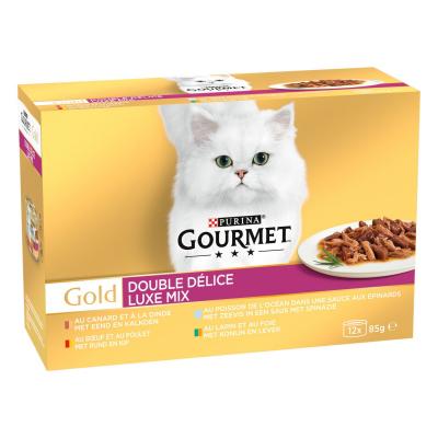 P&acirc;t&eacute;e Pour Chat Double D&eacute;lice Purina Gourmet - Les 12 Boites De 85 G