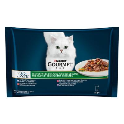 Sachets repas chat adulte Perle - multivari&eacute;t&eacute;s - 4x85g