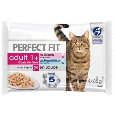 P&acirc;t&eacute;e au saumon et poisson blanc pour chat st&eacute;rilis&eacute; adulte +1