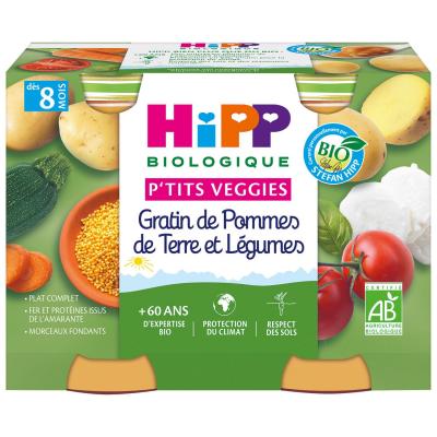HIPP Ptits Veggies - 2 x 190 g Gratin de Pommes de terre et L&eacute;gumes