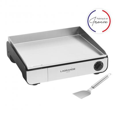 Plancha &eacute;lectrique Pro 50 noire et spatule en inox Lagrange