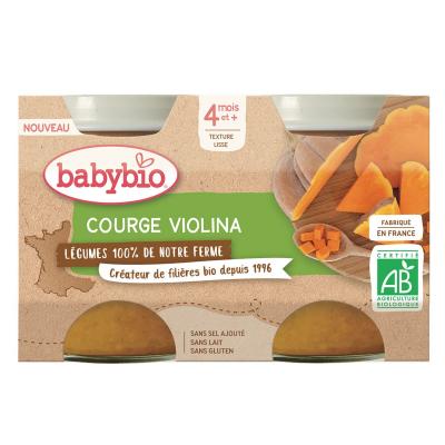 BABY BIO Petit pot Courge violina +4mois 2x 130g
