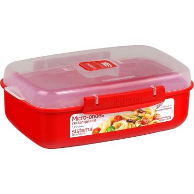 Sistema r&eacute;cipient rectangulaire micro-ondes a clips - 1,25l