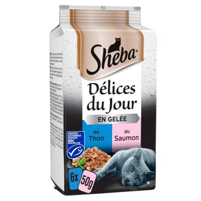 Sheba Delices Jr Scht Pois, 6 x 50g