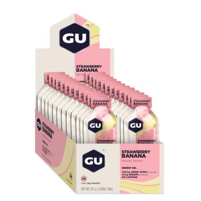 Gu 24 Units Strawberry&banana Energy Gels Box Multicolore 