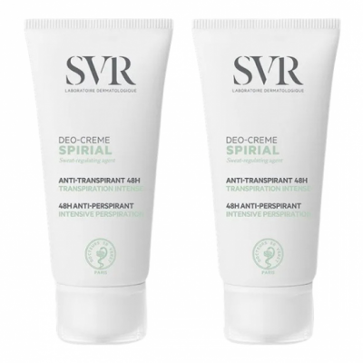SVR Spirial D&eacute;o-Cr&egrave;me Anti-Transpirant Intense 48H Lot de 2 x 50 ml