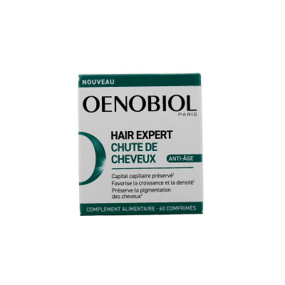Oenobiol Ha&iuml;r Expert Chute de Cheveux Compl&eacute;ment Alimentaire 2 x 60 Comprim&eacute;s - Lot