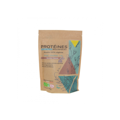 Vitalplus - Prot&eacute;ines v&eacute;g&eacute;tales Chocolat Bio - Sachet de 450 g 