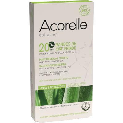 Bandes de cire froide pour le visage Acorelle 24 unit&eacute;s