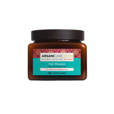 Masque nourrissant cheveux color&eacute;s Arganicare 500 ml
