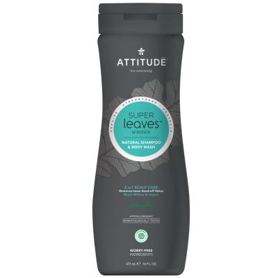 Attitude - 2 en 1 Shampooing antipelliculaire gel douche 473 ml Super leaves