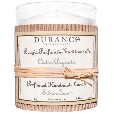 Bougie Traditionnelle DURANCE Parfum C&egrave;dre Argent&eacute; SWANN