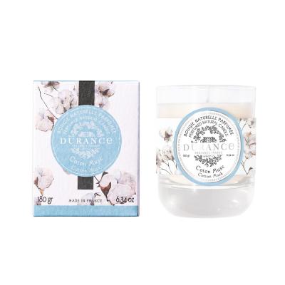 Bougie naturelle parfum&eacute;e coton musc 180g Blanc Durance