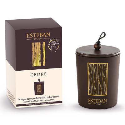 Bougie d&eacute;co parfum&eacute;e rechargeable C&egrave;dre - Esteban