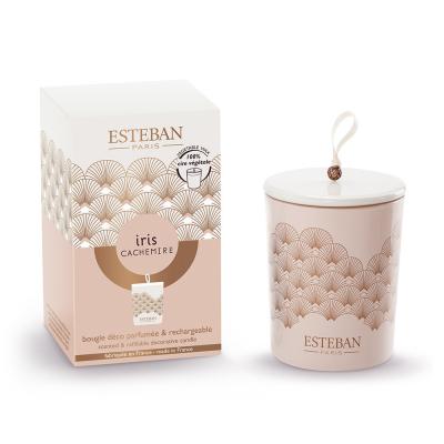 ESTEBAN - Bougie d&eacute;corative parfum&eacute;e Rechargeable Iris Cachemire
