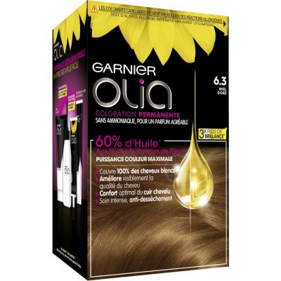 Coloration Permanente Olia GARNIER Sans Ammoniaque - 6.3 Miel Dor&eacute;